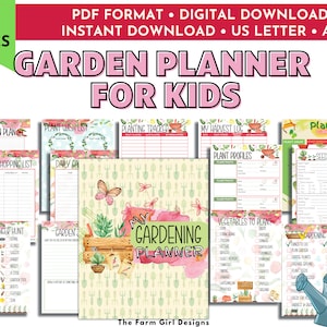 Garden Planner for Kids, Garden Notebook, Gardening Printable, Homestead Planner, Plant Care, Gardening Planner, Gardening Checklist