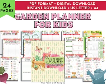 Garden Planner for Kids, Garden Notebook, Gardening Printable, Homestead Planner, Plant Care, Gardening Planner, Gardening Checklist