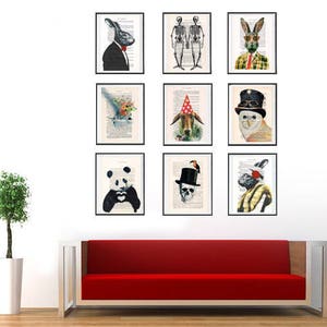 Salvador dali Rabbit, rabbit painter, rabbit illustration, rabbit art, dali art, surrealisme, human animal print image 3