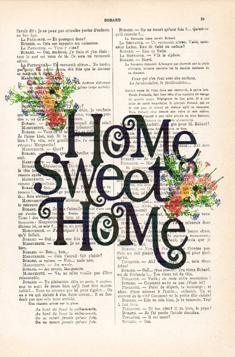 Home sweet home print black and white minimalist typography poster wall art decor inspirational quote