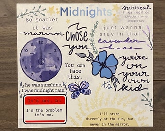 midnights album, Taylor lyric collection print