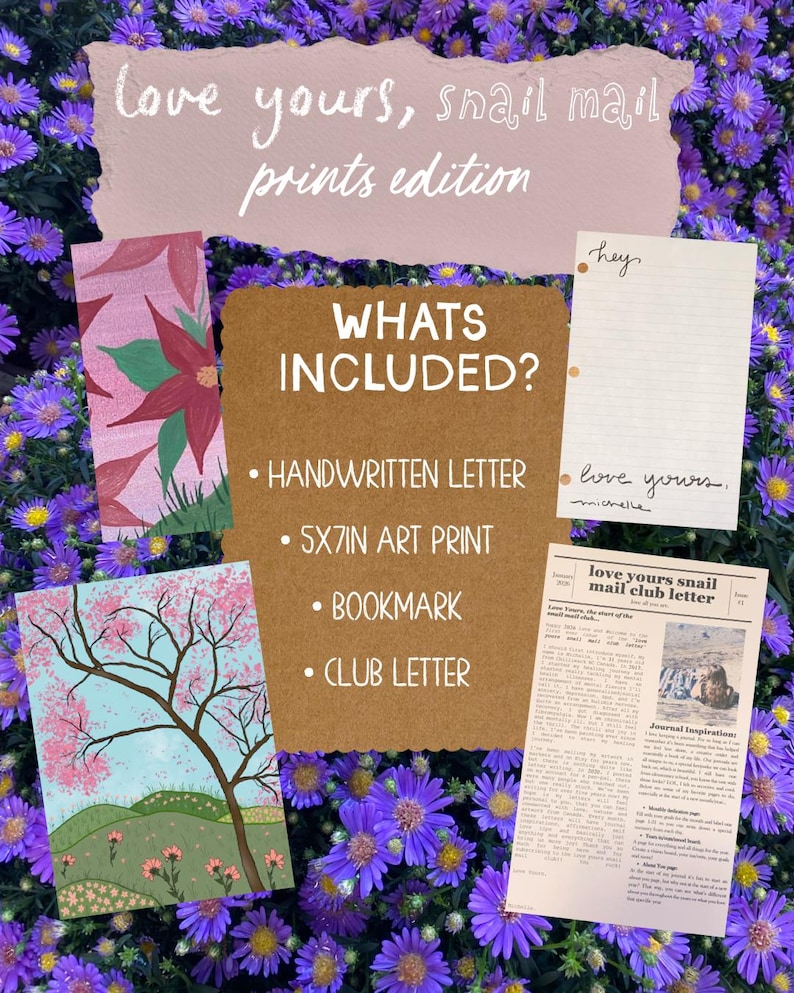 Love Yours, snail mail club, artwork & handwritten letters, monthly subscription image 3