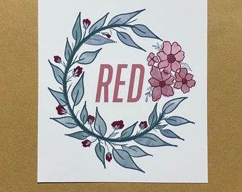 red era, taylor inspired art print