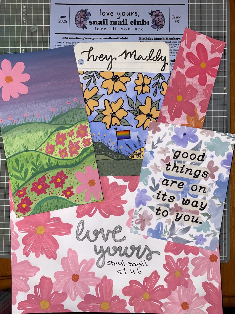 Love Yours, snail mail club, artwork & handwritten letters, monthly subscription image 7