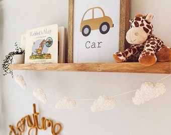Handmade Cloud Bunting - Playroom garland, nursery decor, baby room wall hanging, baby shower gift, cute nursery room items