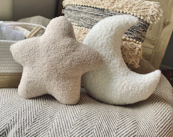 Star & Moon Pillow - Nursery Decor, Baby Shower Gift, Baby’s Room, Gender Neutral, Newborn, Moon and stars, Nursery Cushion