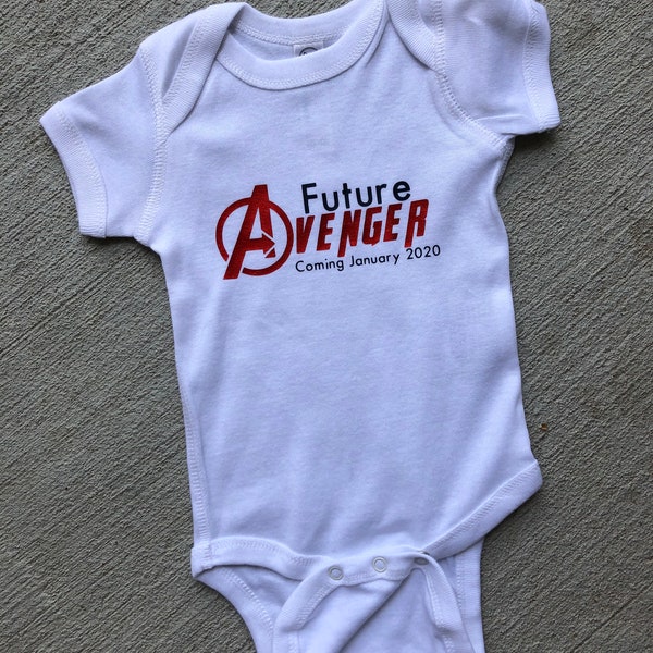 Future Avenger Onesie Baby Announcement