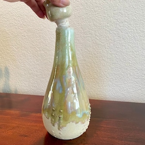 Handmade ceramic bottle, Rustic stoneware oil bottle, Handmade ceramic oil dispenser, Vinegar bottle, gift idea, Home deco