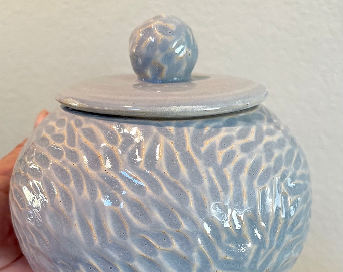 Stoneware container, Handmade ceramic container, jewelry container cotton ball container, gift idea, Home deco