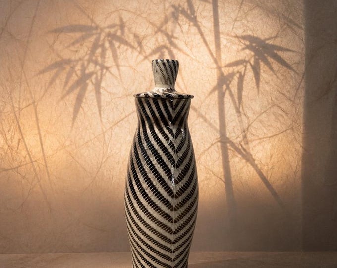 Tall ceramic Container with lid/ HOME DECOR