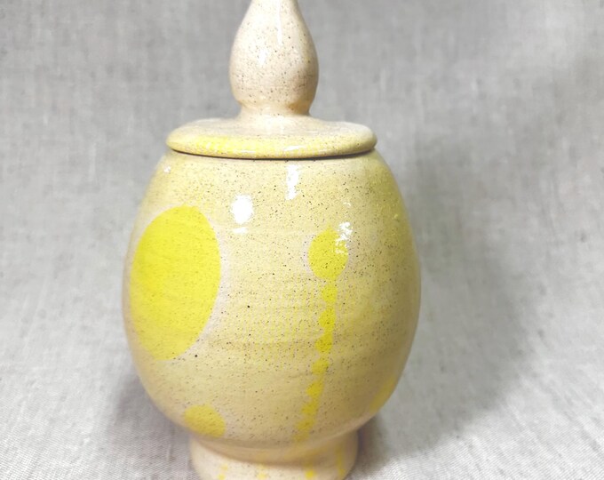Yellow pattern Ceramic jar |HOME DECOR