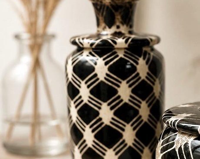 Ceramic Jar with Lid/ HOME DECOR
