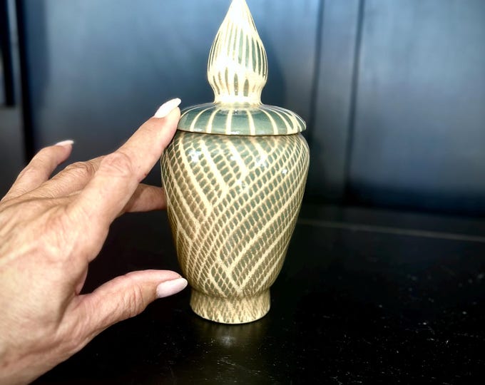 Ceramic decorative lidded Jar