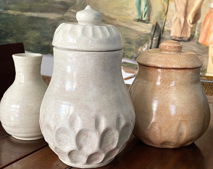 Ivory Ceramic container/Jar