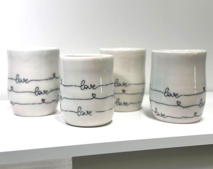 Handmade Ceramic Cups - LOVE cups