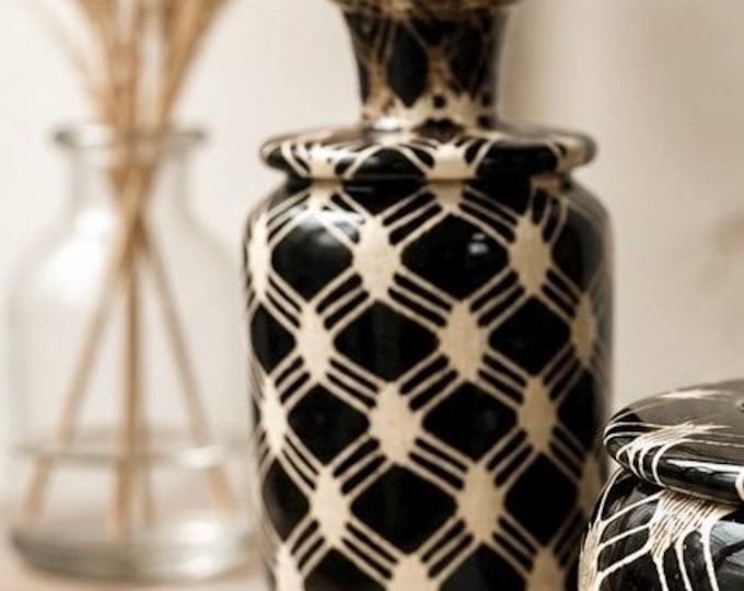 Ceramic Jar with Lid/ HOME DECOR