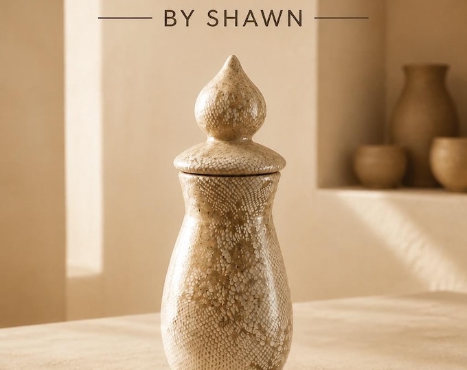 Tall Lidded Handmade ceramic Vase | Home Decor