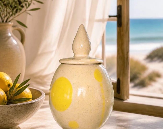 Yellow pattern Ceramic jar |HOME DECOR
