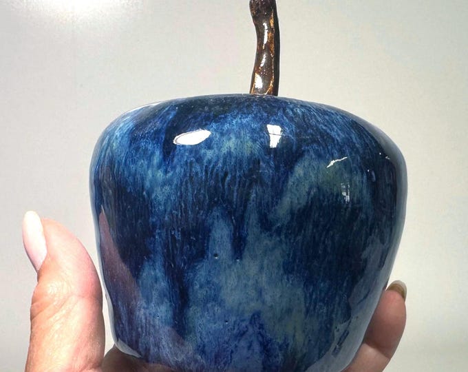 Blue Ceramic Apple | HOME DECOR