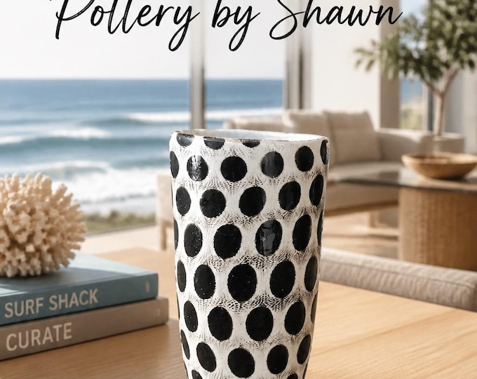 Hand-Thrown Ceramic Cup – Polka Dot Motif