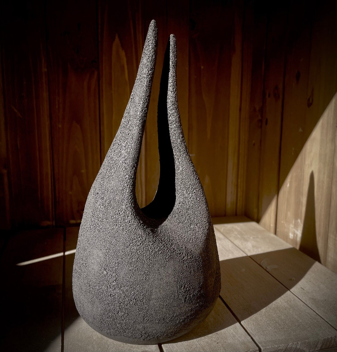 Abstract Ceramic Art One of a Kind Textured Ceramic Sculptural Vase