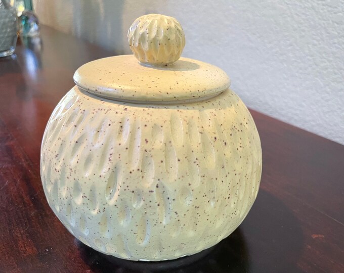Handmade ceramic container, jewelry container cotton ball container, gift idea, Home deco