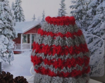 Chunky Buckeye  Knit Child Size Ponytail or Messy Bun Hat