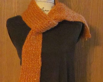 Knit Skinny  Scarf: Wool with Shimmer