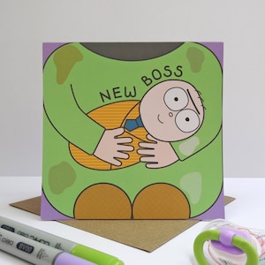 Carte de voeux Boss Baby - visage, drôle, nouveau patron, nouveau bébé, félicitations