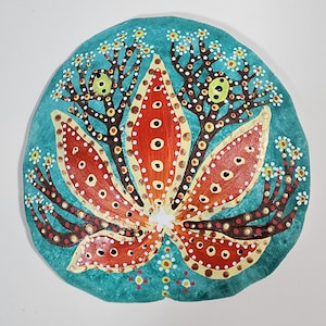 Handgemaltes Sanddollar-Mandala: Strandhaus-Dekoration, Küstenlandschaft