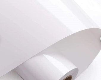 Gloss White Removable Vinyl Floor Wrap 54"×100', Premium easily removable Wedding Dance floor Decal Floor wrap 54in by 100 feet roll