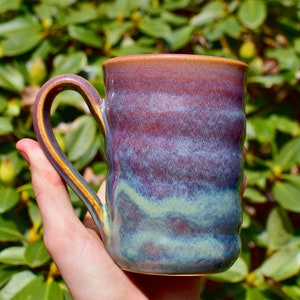 Handmade Spiral Ceramic mug- dishwasher safe- Microwave safe- 14-16 Ounce Coffee Mug-Made in Oregon