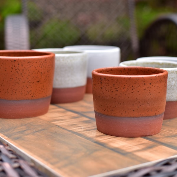 Ceramic Espresso Coffee Cup 4oz-8oz -  Terra Cotta clay- Hand Thrown Handmade Ceramic Espresso Cup- Tumbler- Tea Cups -Made in Oregon