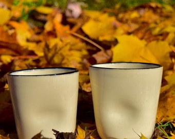 Thumb Cups - Easy to Hold and Grip - The Perfect cup for coffee, tea, wine - Indent cups  - Thumbprint Tumblers - Pinch Cups - Dimple Cups