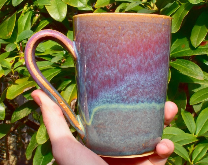 Handmade Ceramic Mug- Dishwasher & Microwave Safe - 16-30 Ounce Coffee Mug- Opalescent Glaze Combo - Handmade in Portland, Oregon