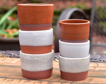 5oz-8oz Ceramic Espresso coffee cup-  Terra Cotta clay- Hand Thrown Handmade Ceramic Espresso Cup- tumbler- Tea cups -Made in Oregon