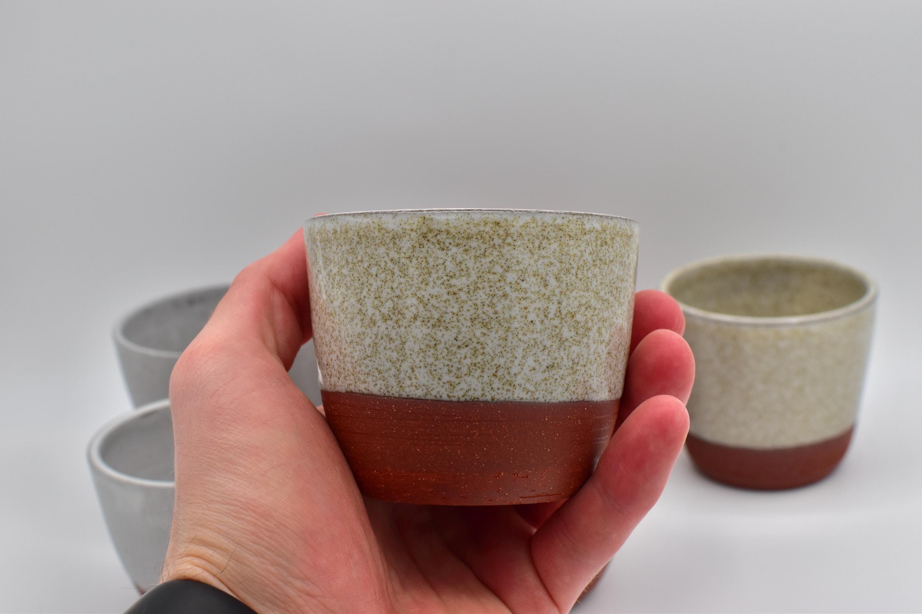 Tazze da Caffè con Manico, Ceramica Set Tazzine da caffè 8OZ/240ML, Tazzine da caffè con Piattini, Perfette per Latte, Cappuccini, Espresso, Latte,Tè