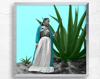 Frida Kahlo With Agave Print, Mexican Artist, Black and White Wall Art,  Vintage Print, Photography Prints, Museum Quality Photo Art Print - Etsy