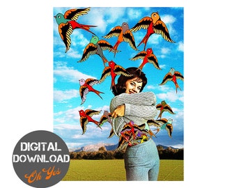 Flower Girl  DIGITAL DOWNLOAD, art print, instant download