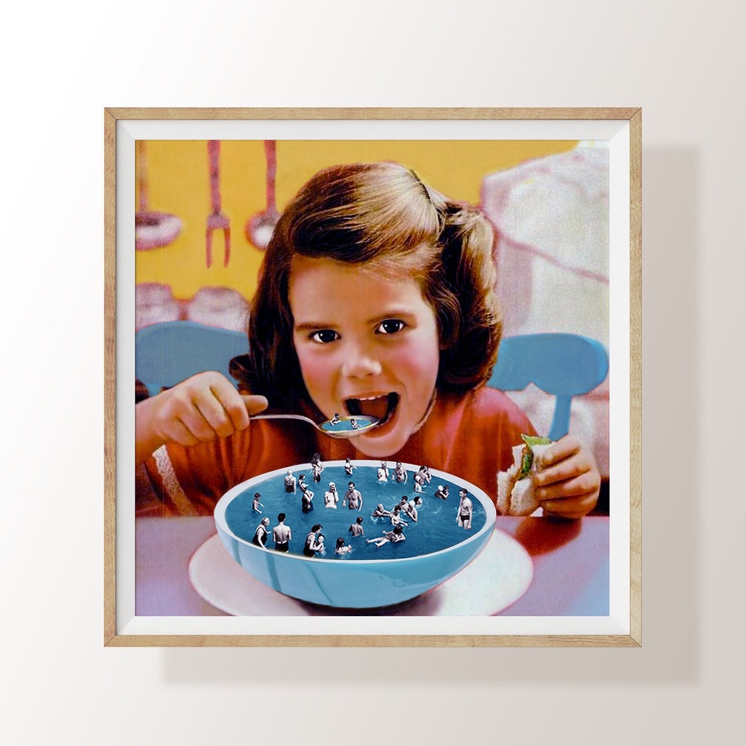 Girl Wall Art, Spring Wall Decor, Quirky Home Decor, Girl Lover Gift, Quirky Wall Art, Surreal