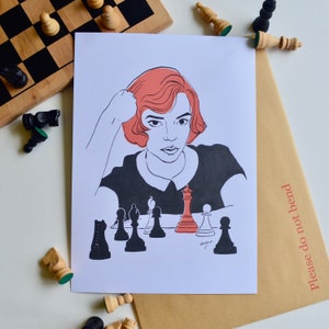 The Queens Gambit Beth Harmon Art Print A4/A5 image 1