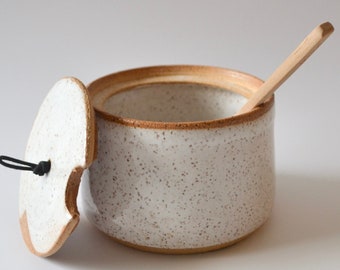 Sugar Bowl & Spoon | Farmhouse | Ceramic | Pottery | Minimalism | Minimalist | Home Decor