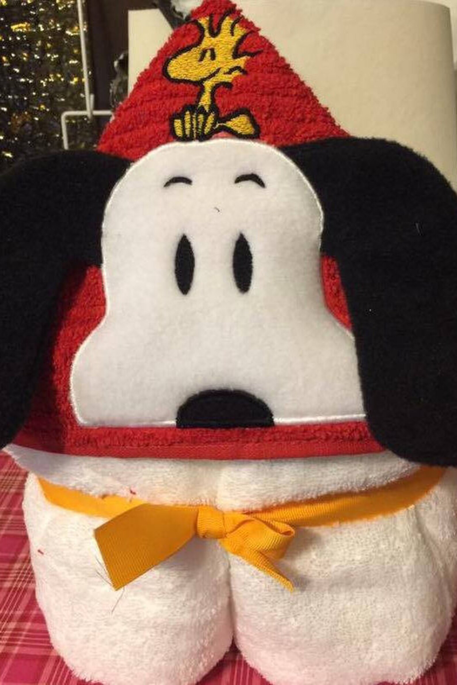 Peanuts SNOOPY and WOODSTOCK inspired Hooded Towel Etsy