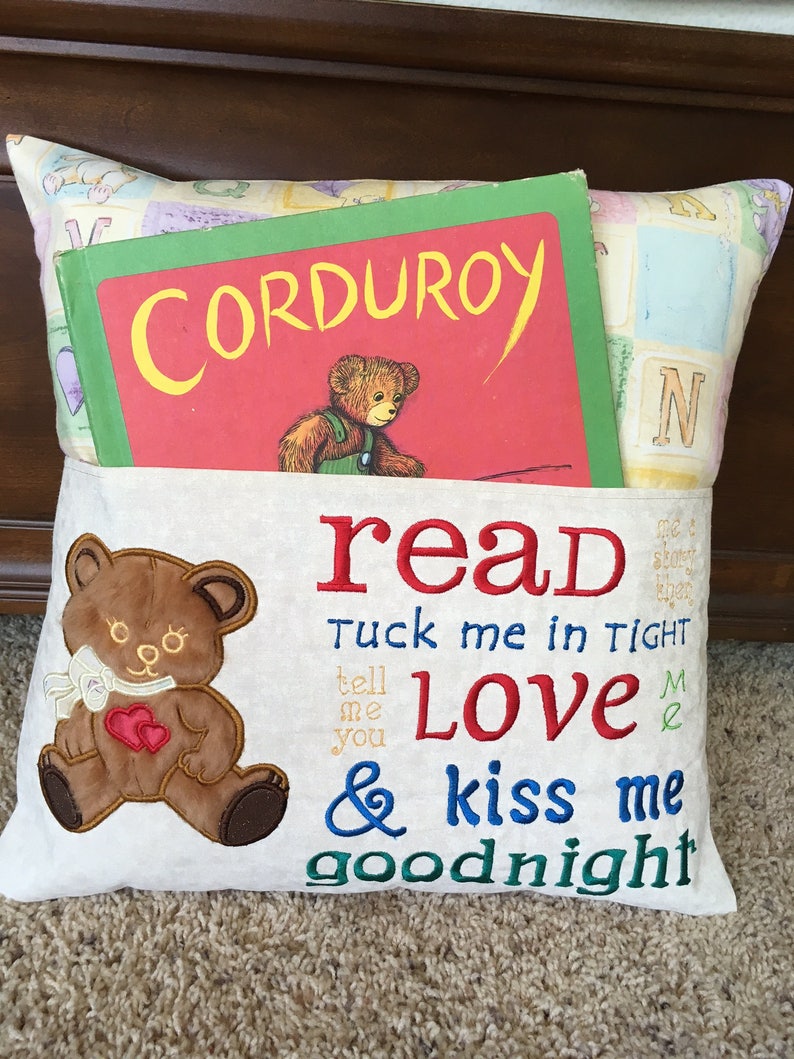 Pillow Reading Pillow Book Pocket 16 X 16 Pillow Reading Etsy