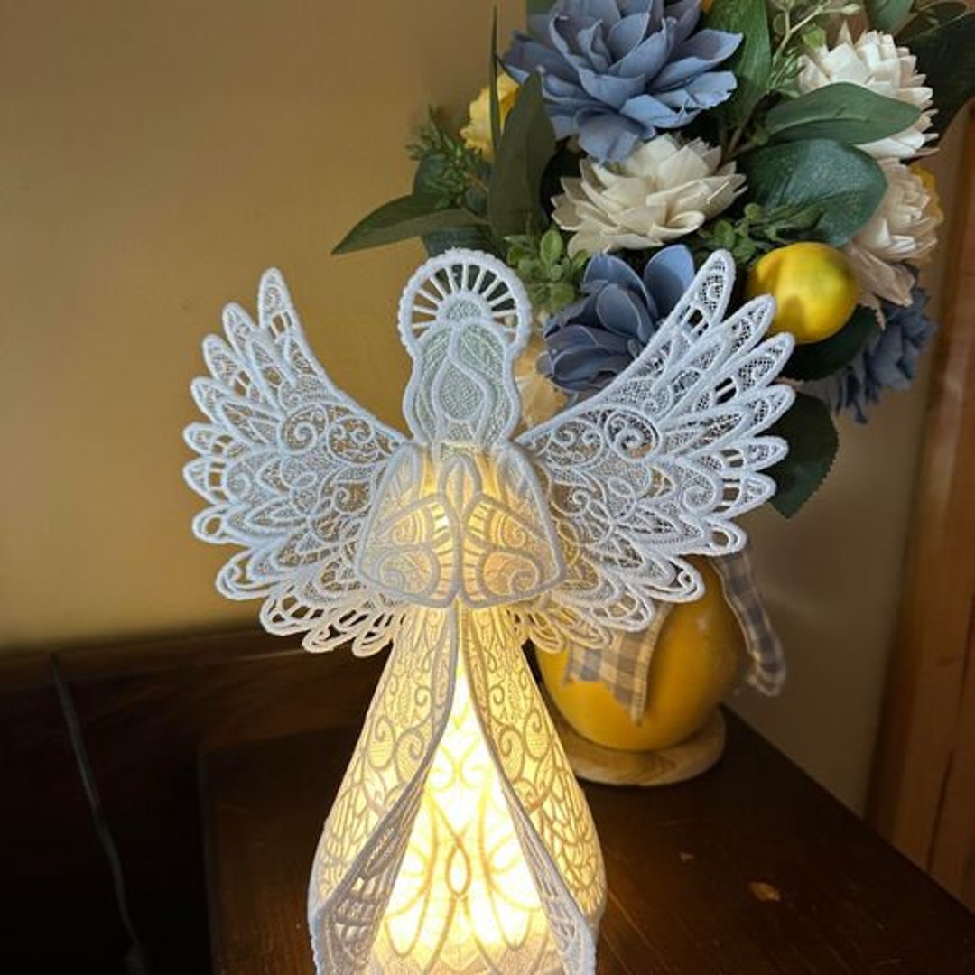 Lace Angel Tree Topper Centerpiece Night Light Etsy
