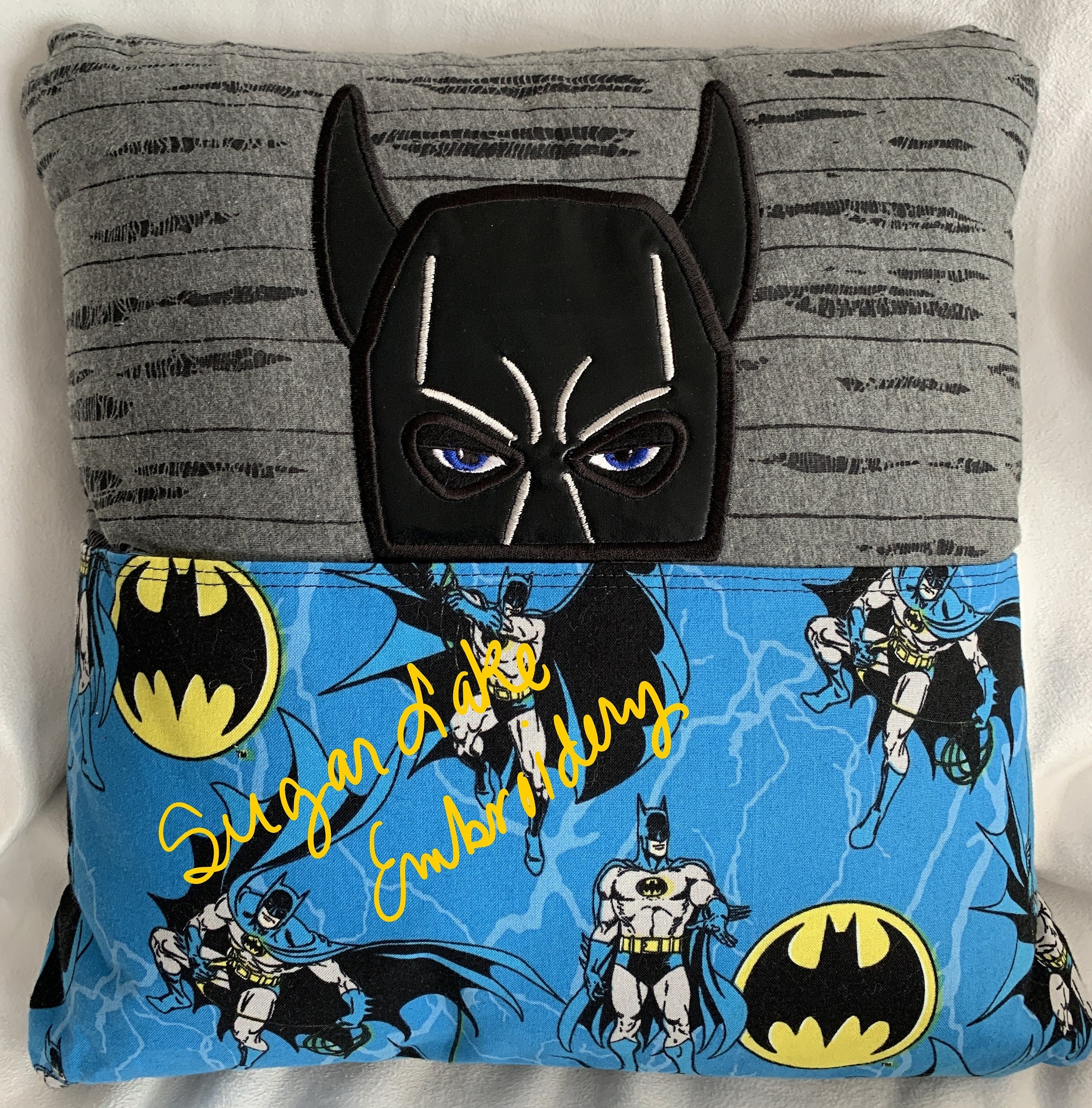 BATMAN Pillow Reading Pillow Book Pocket 16 X 16 Pillow Etsy