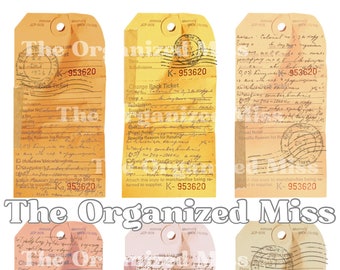 Junk Journal Tags Ephemera