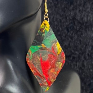 Handmade African-Inspired Abstract Earrings | Bold Colorful Statement Jewelry | Ethnic Boho Dangle Earrings | Unique Artisan Gift for Her