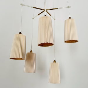 Mid-Century Modern Brass Chandelier | 1950s