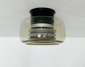 1970s Modernist Space Age Glass Flush Lamp by Erco